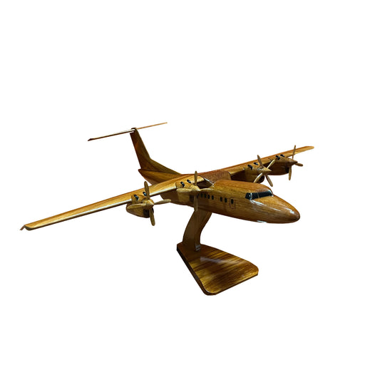 DHC-7 ( DHC7 ) Dash 7 Mahogany Wood Desktop Airplane Model