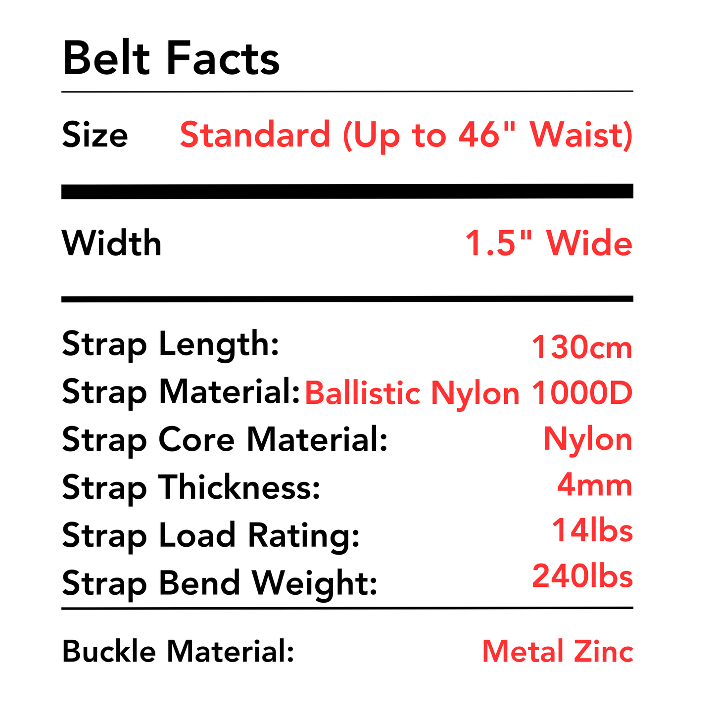 Hero 1.0 EDC Belt 1.5" Width Ballistic Nylon for Everyday Carry