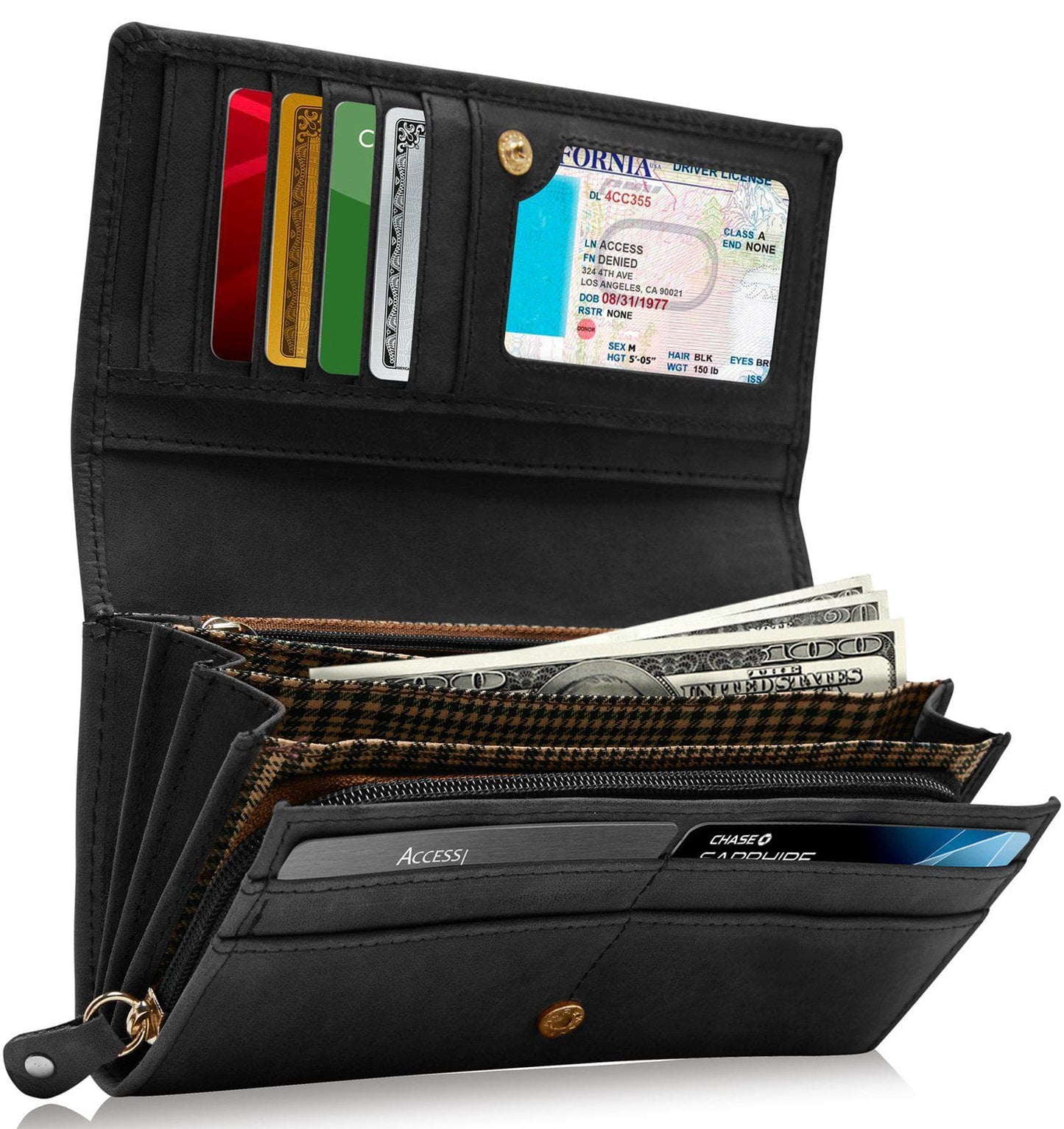 Embossed Floral Accordion Wallet