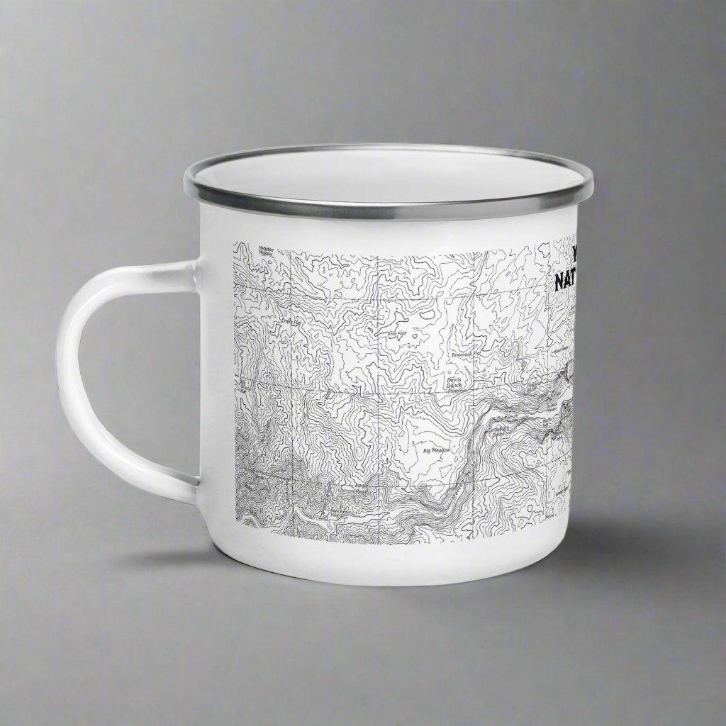 Yosemite National Park Topographic Camp Mug