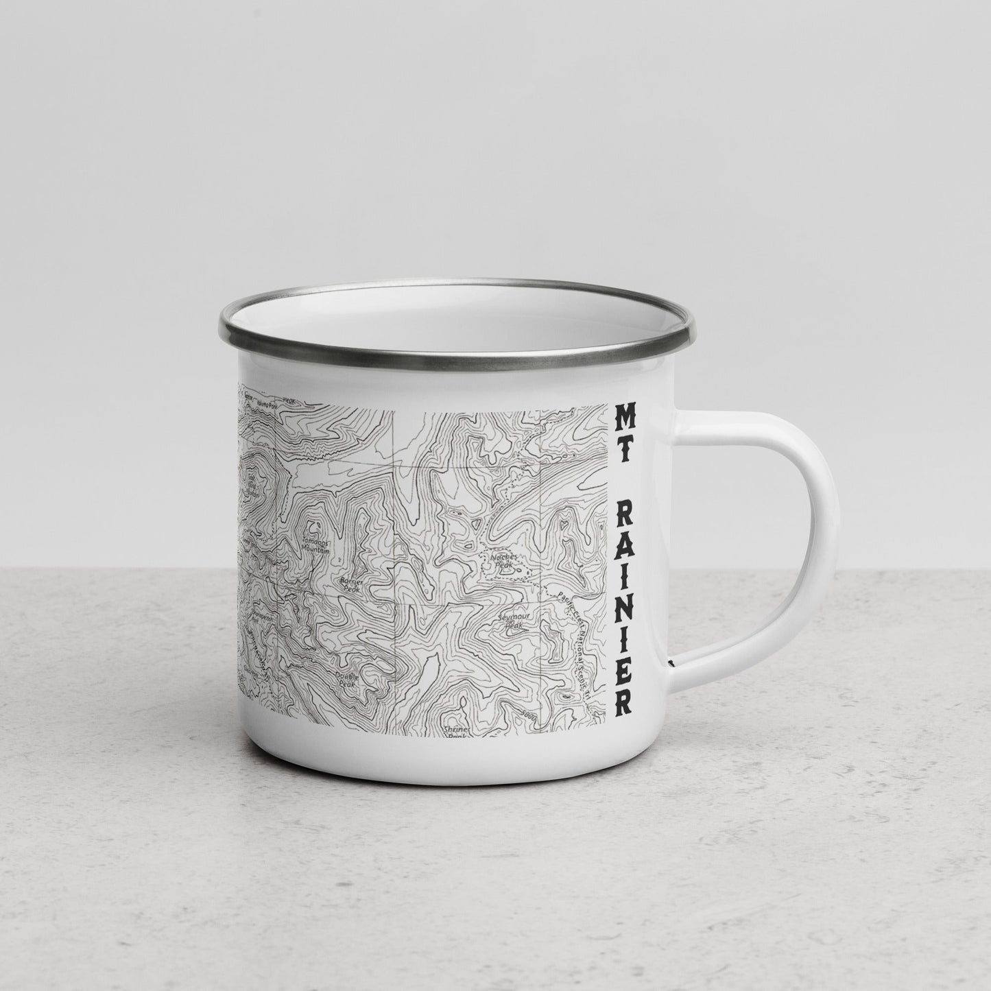 Mount Rainier Topographic Durable Camp Mug USGS Map