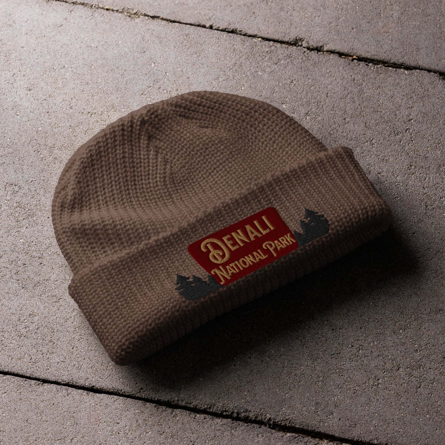 Denali National Park Sign Embroidered Beanie