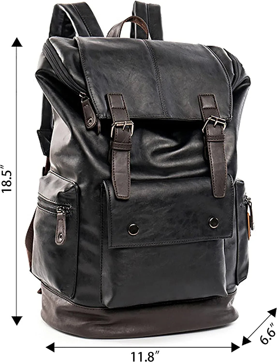 Premium PU Leather Laptop Rucksack – Water-Resistant 15″ Professional Pack
