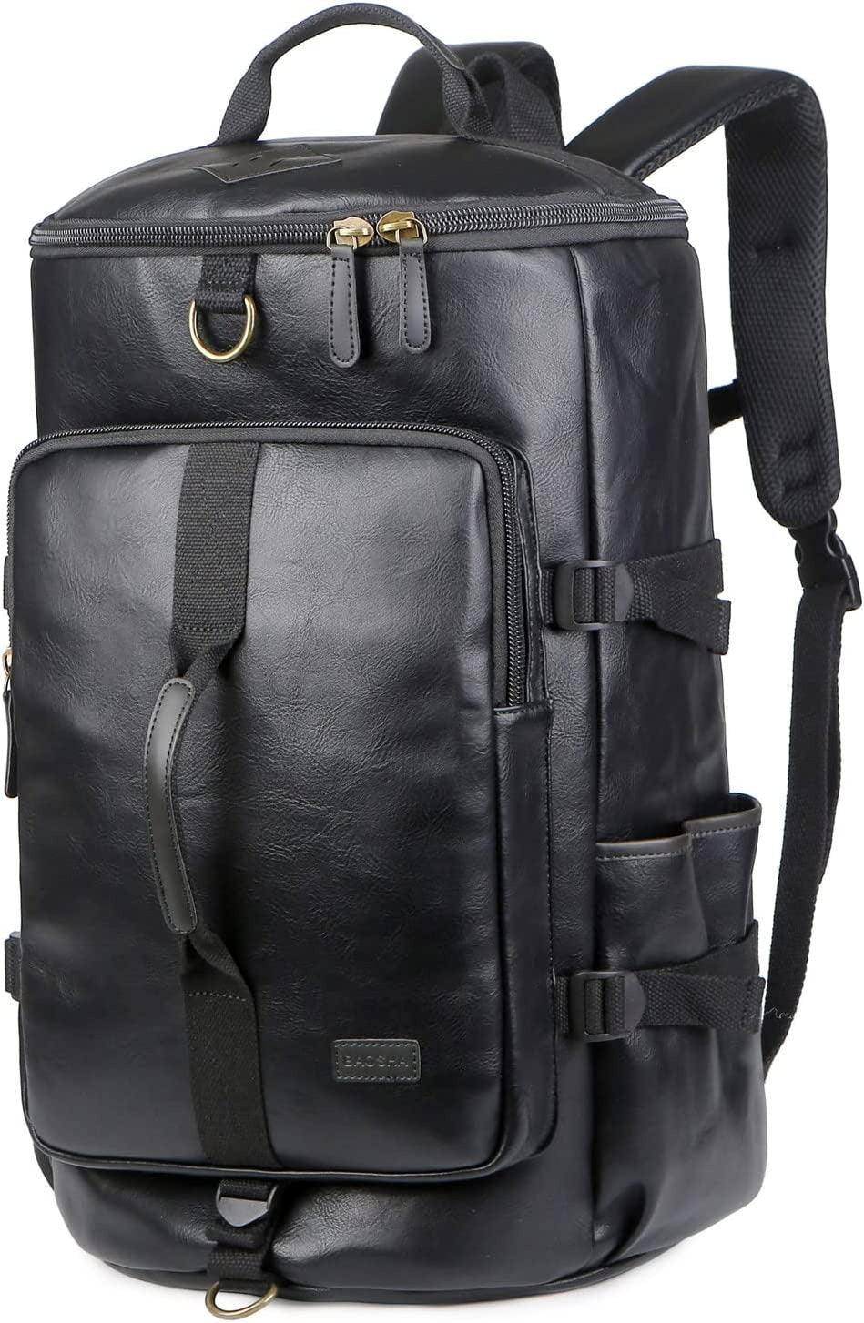 Soft Leather Duffel Bag – 40L Convertible Vegan Travel Bag