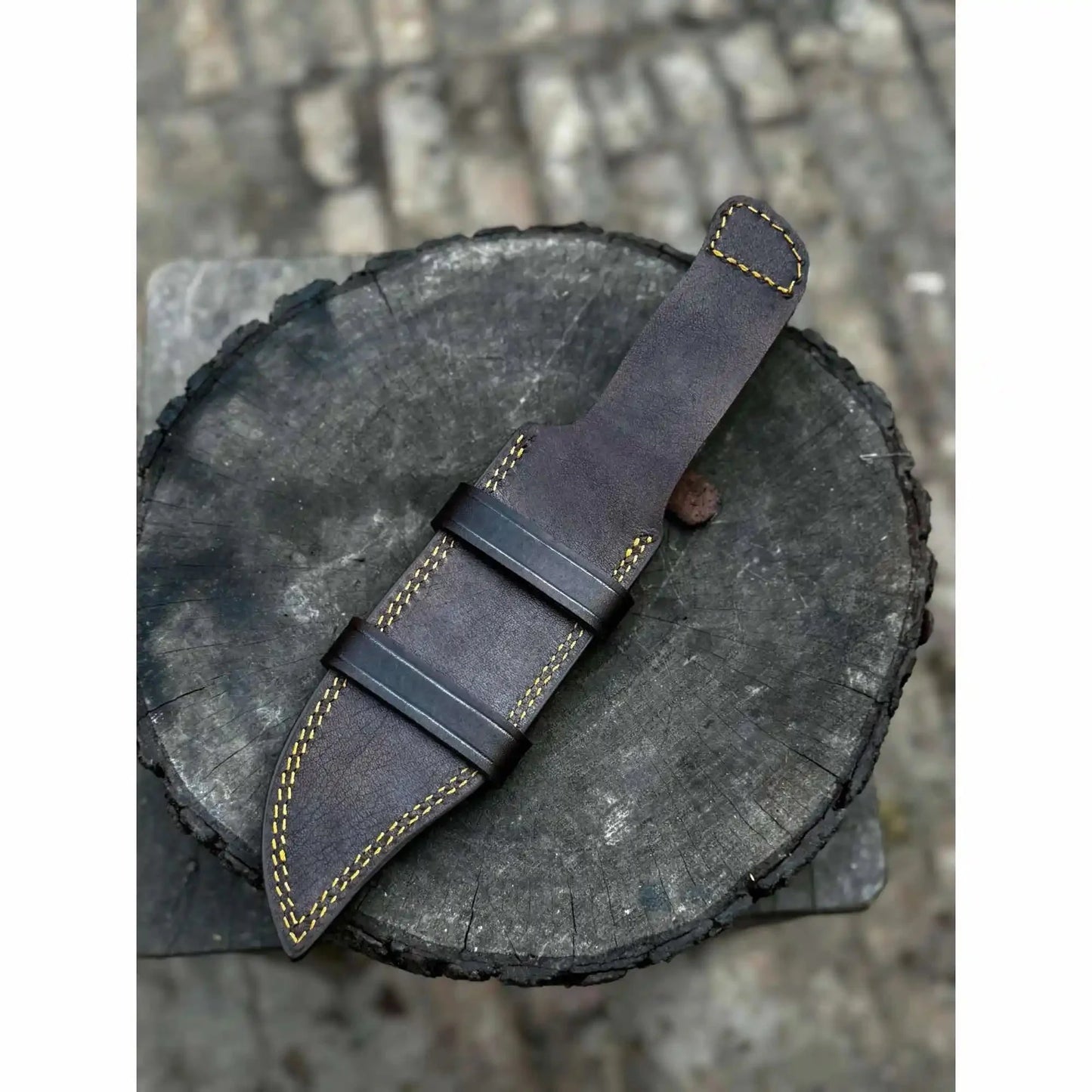 Frontier Bowie Knife, Hand Forged High Carbon Steel Clip Point Blade, Black Micarta Handle, Full Tang with Leather Sheath