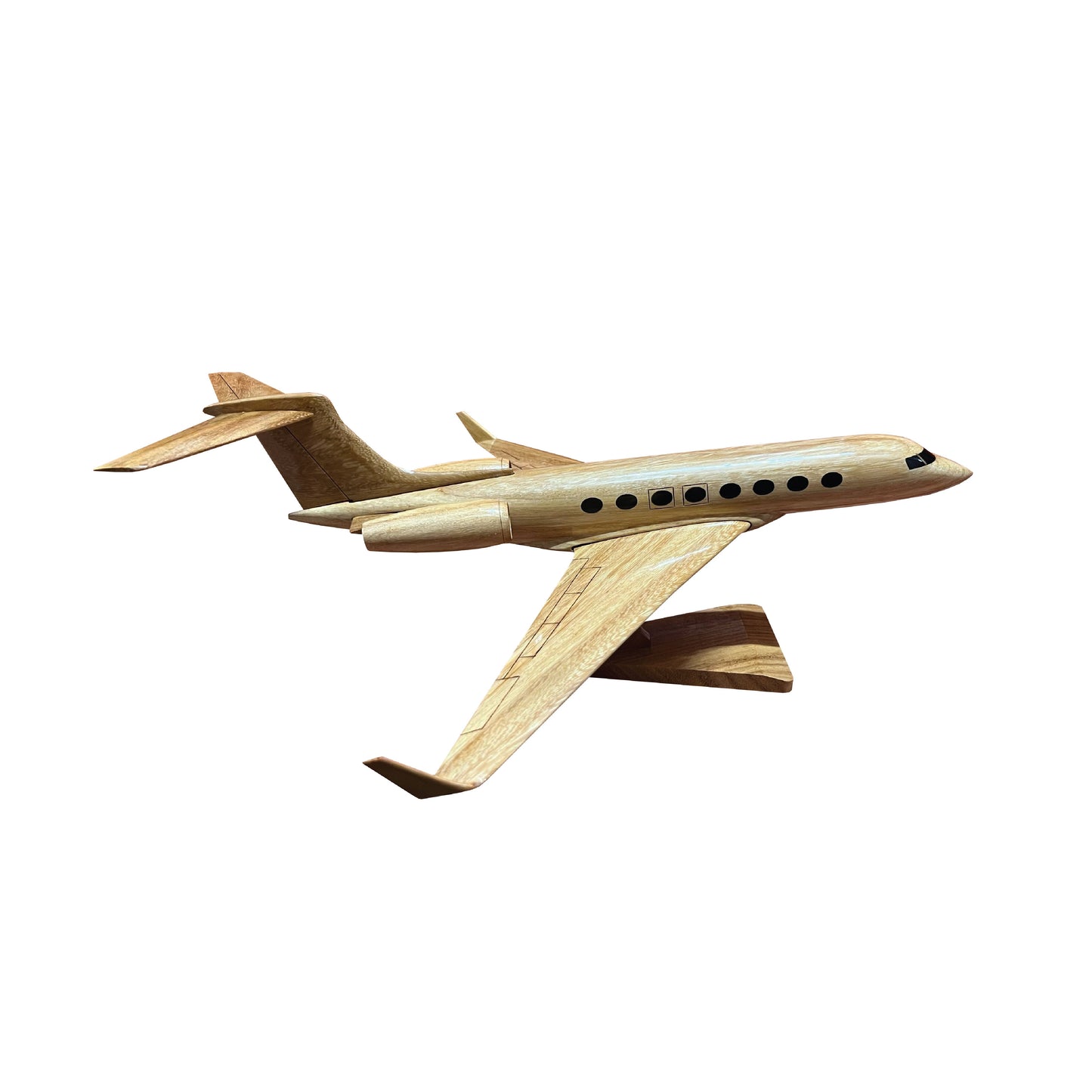 Gulfstream 650 Mahogany Wood Desktop Airplane Modal