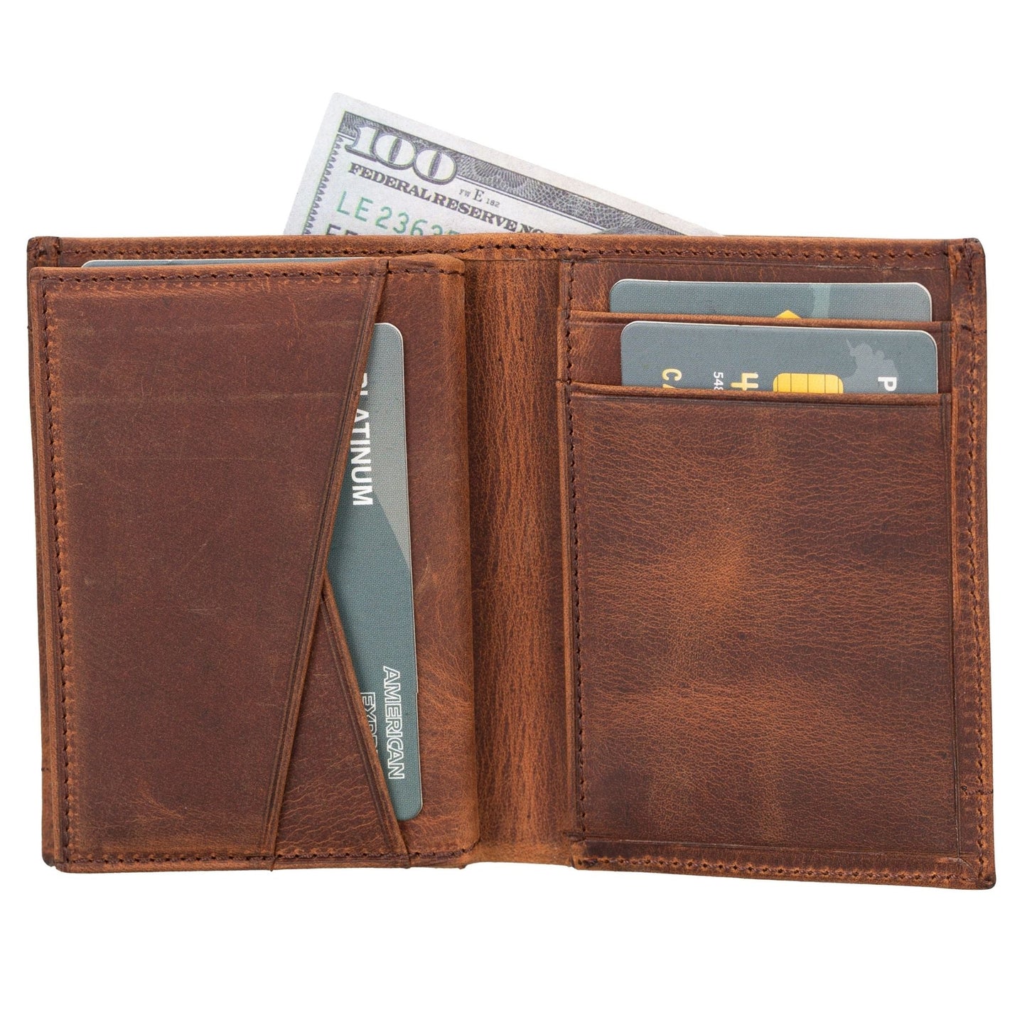 Glendo Apple AirTag Slot Leather Wallet, Handcrafted, Unisex