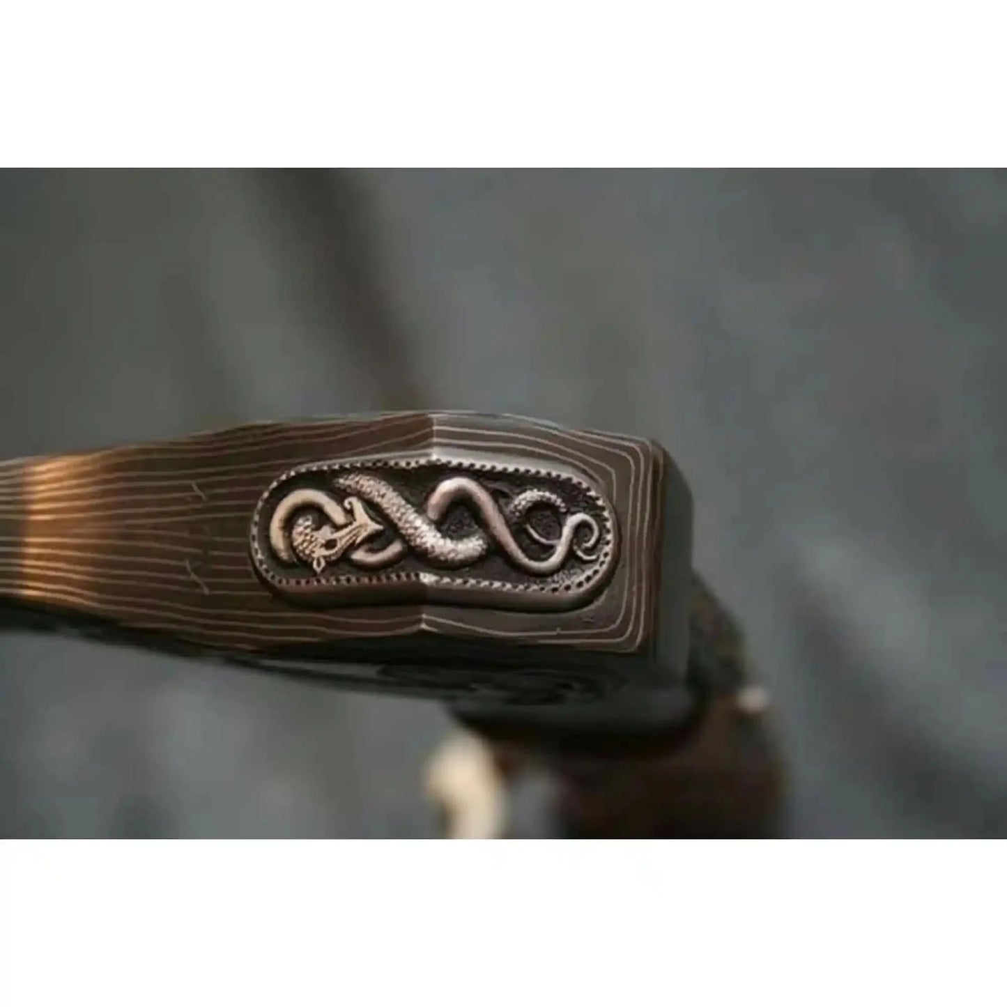 Hand Engraved Damascus Viking Axe with Carved Hardwood Handle and Matching Damascus Knife | Norse Collector Axe Set | JW SteelCrafts