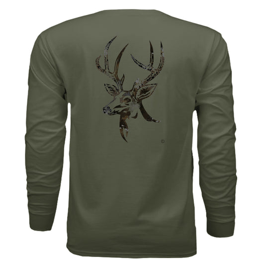 Harvest Splash Burst Camo Buck Long Sleeve T-Shirt