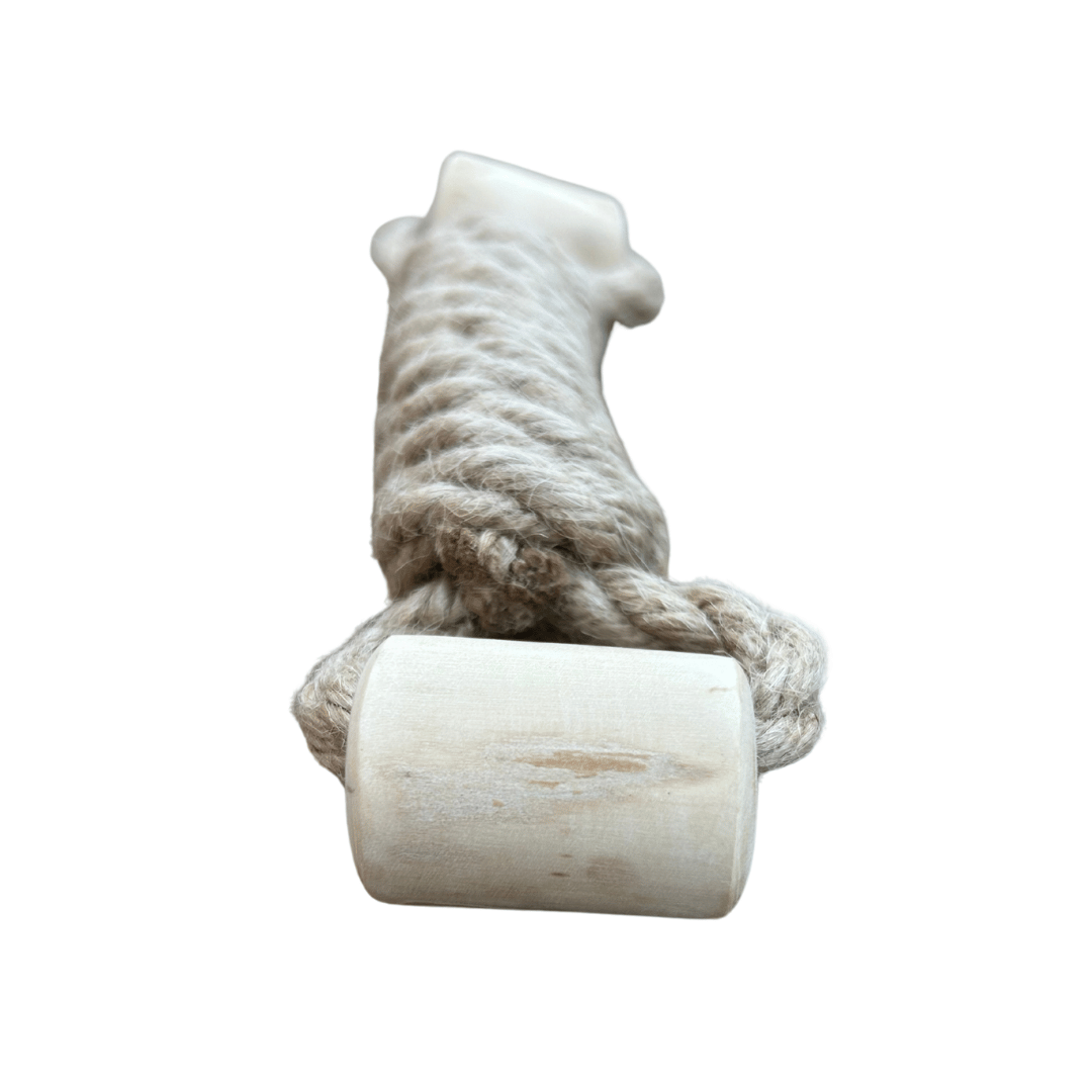 hemp rope + coffee wood toy