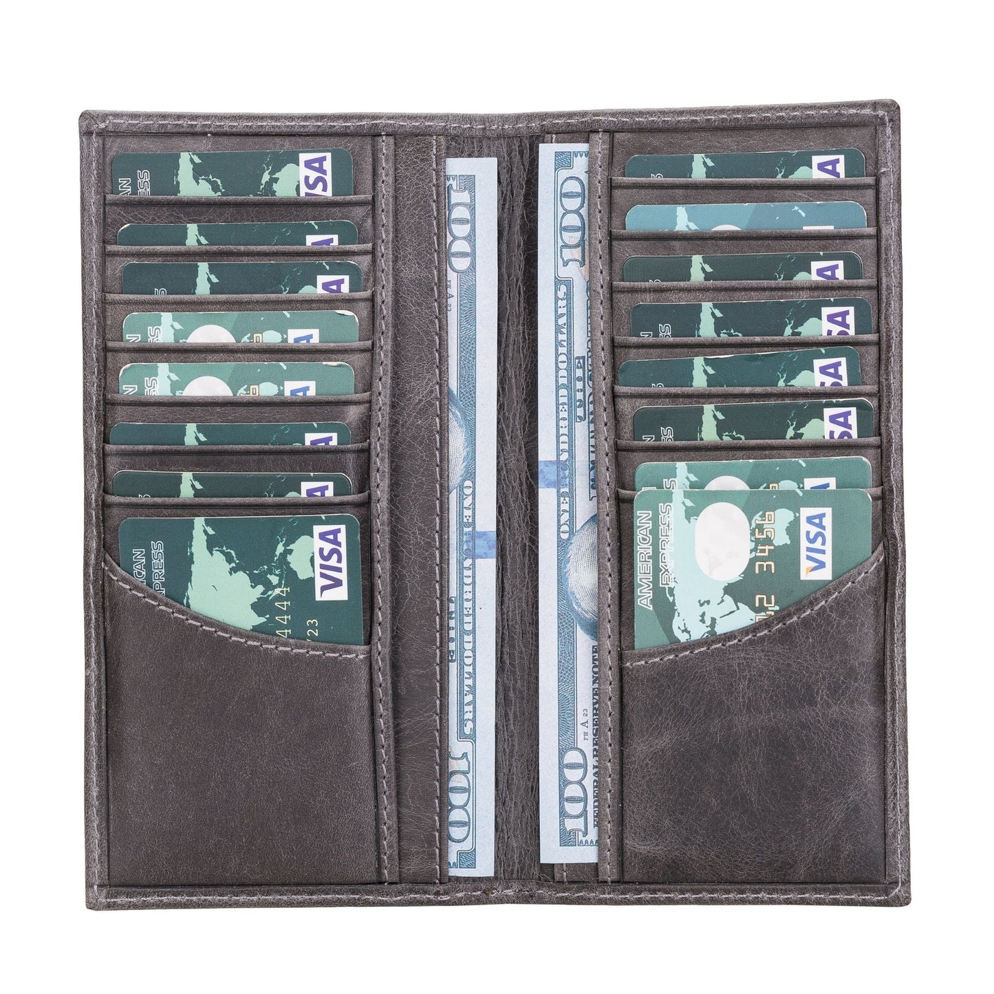 Ouray Handmade Full-Grain Leather Long Wallet for Men and Women