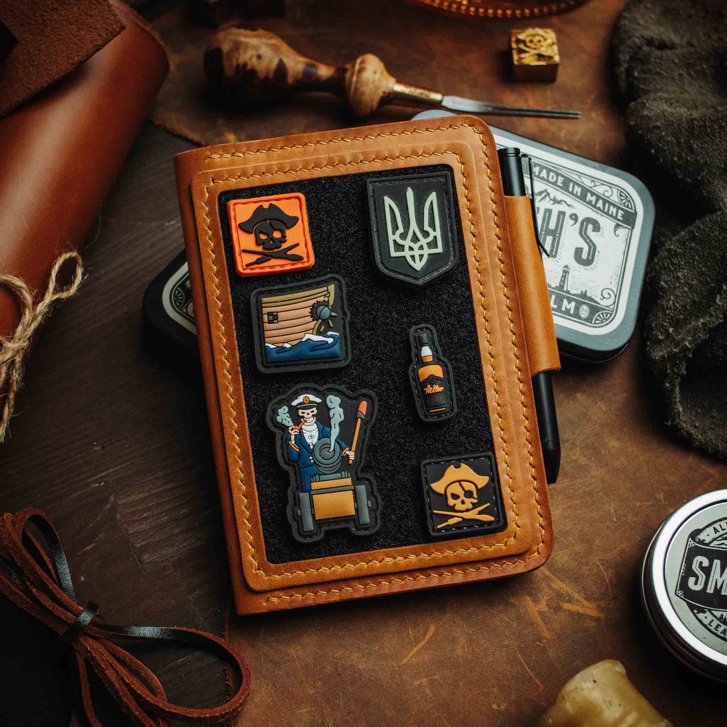Passport Travel Wallet - Quartermaster v2 | Leather Velcro Organizer | Field Notes Holder