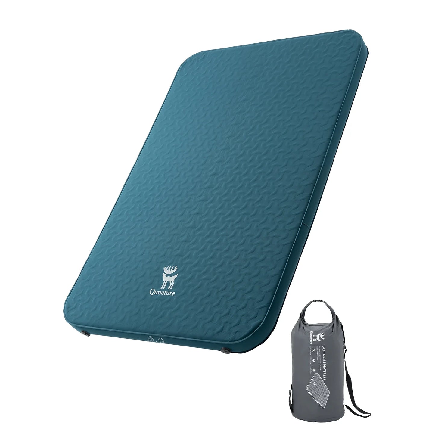 4" Thick Portable Inflating Sleeping Pad with Foam for Camping