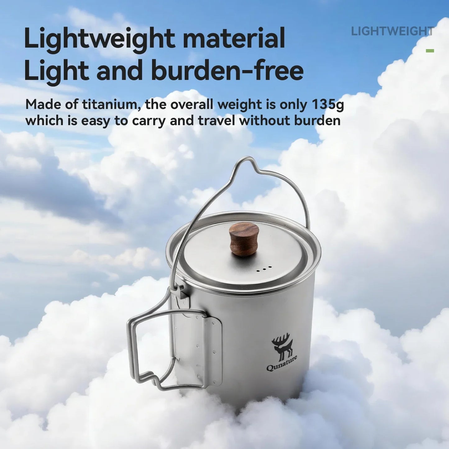 Ultralight Titanium Camping Mug 750 ml