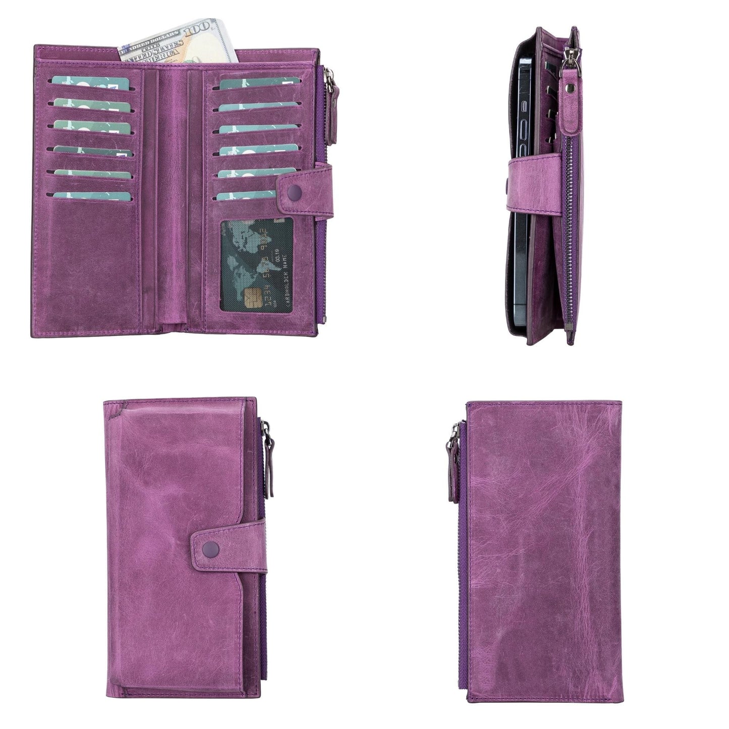 Riverton Women's Leather Wallet with Cell Phone Section